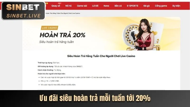 Chương trình hoàn trả hàng tuần 88vin